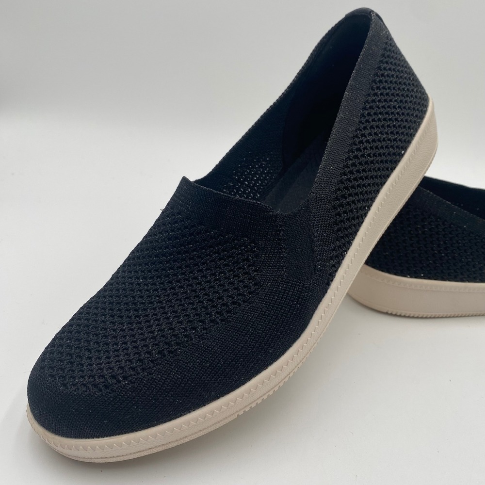 Skechers 100045 Air-Cooled Memory Foam Slip On shoes Women 8 Black Sparkle Knit